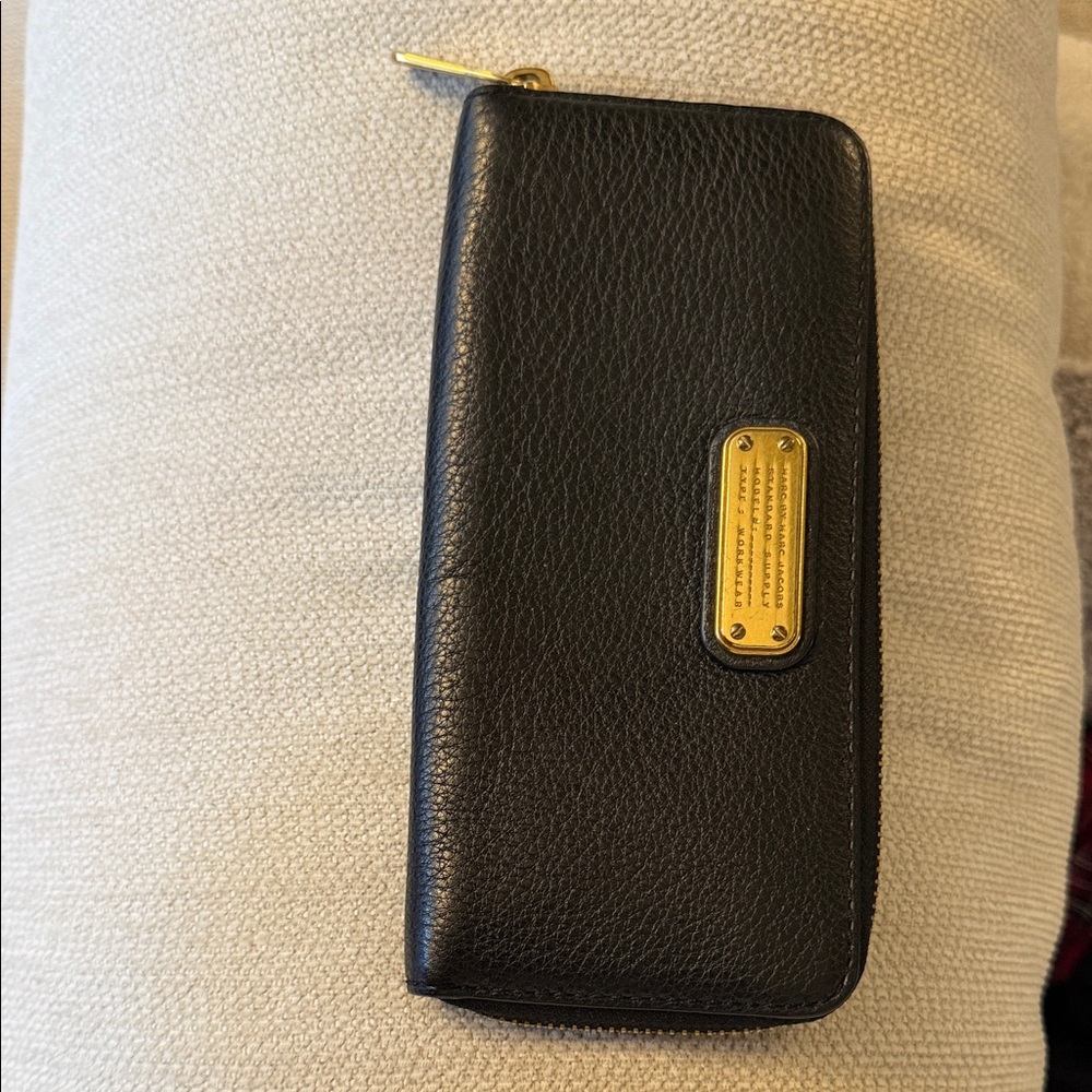 Marc Jacobs Black Wallet with Gold Details